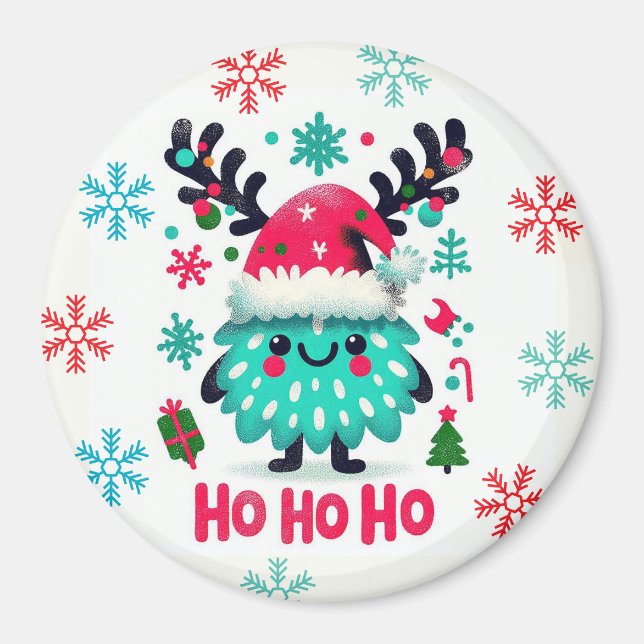 Imã Bonito monstro de Natal fofo (Frente)