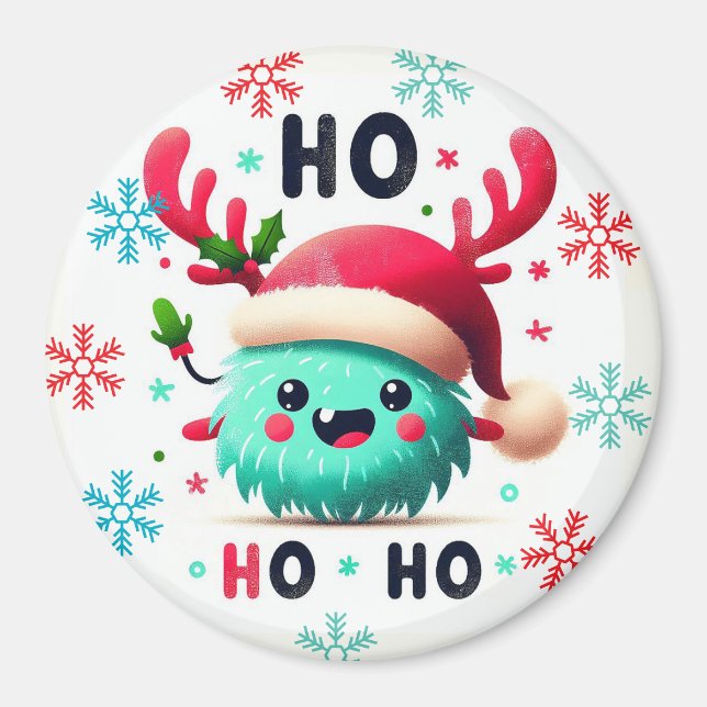 Imã Bonito monstro de Natal fofo (Frente)