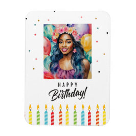 Ímã Bonito Negra Feliz Aniversário Multicolor