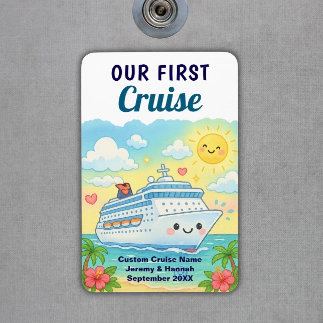 Ímã Bonito Nosso Primeiro Cruzeiro Quarto Cabine Porta (Cute Custom Our First Cruise Stateroom Cabin Door Magnet
)