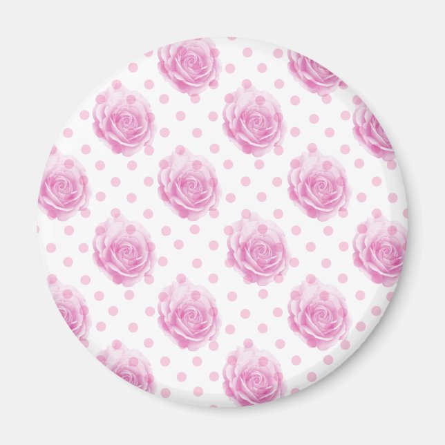 Imã Bonito padrão de rosas rosa (Frente)