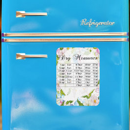 Ímã Bonito Pastel Flowers, Equivalentes de Medida Seco