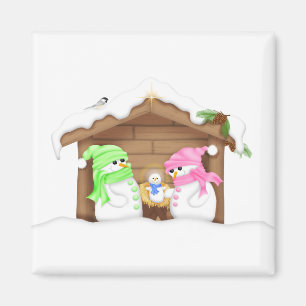 Imã Bonito Presépio de Homem de Neve de Natal