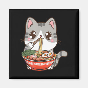 Imã Bonito Ramen Cat Kawaii Anime Comida Japonês Menin