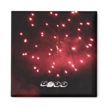 Bonito Red Fireworks Night Sky - Ano Personalizado