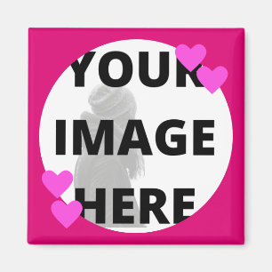 Imã Bonito Rosa Corta Sua Imagem