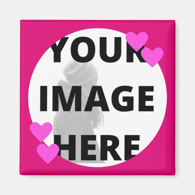 Imã Bonito Rosa Corta Sua Imagem (Frente)