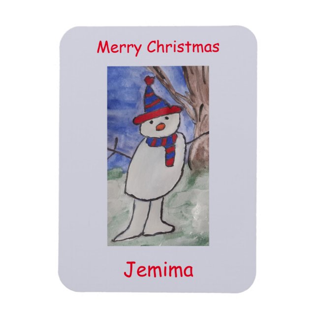 Ímã Bonito Snowman Flexível (Vertical)