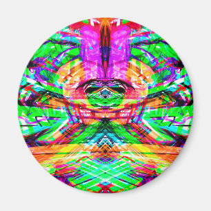 Imã Bonito tribal neon abstrato simétrico colorido