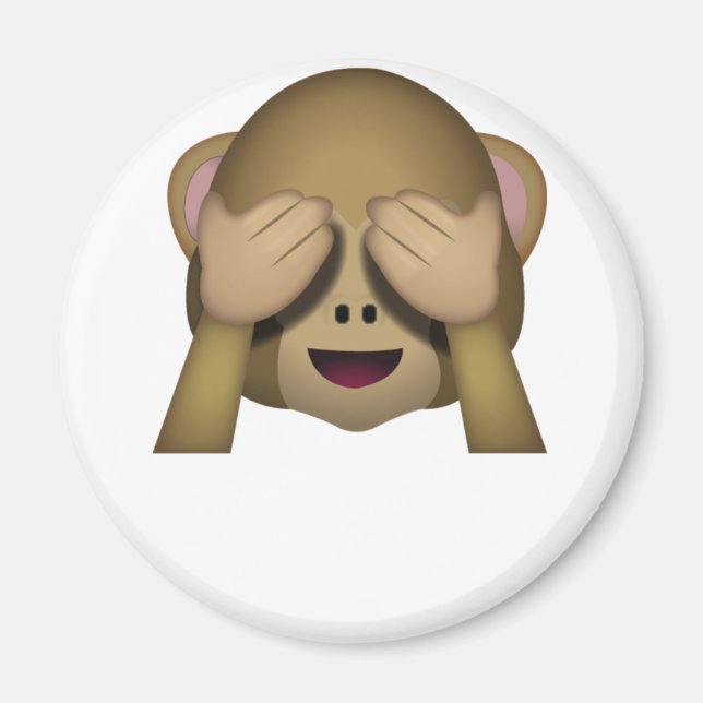 Imã Bonito Ver Nenhum Macaco-Mau Emoji (Frente)