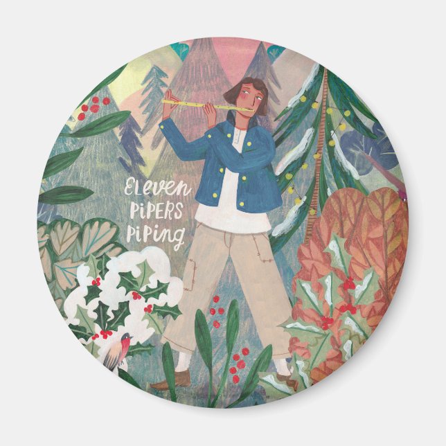 Imã Bonitos 12 dias de Pipers Piping no Natal (Frente)
