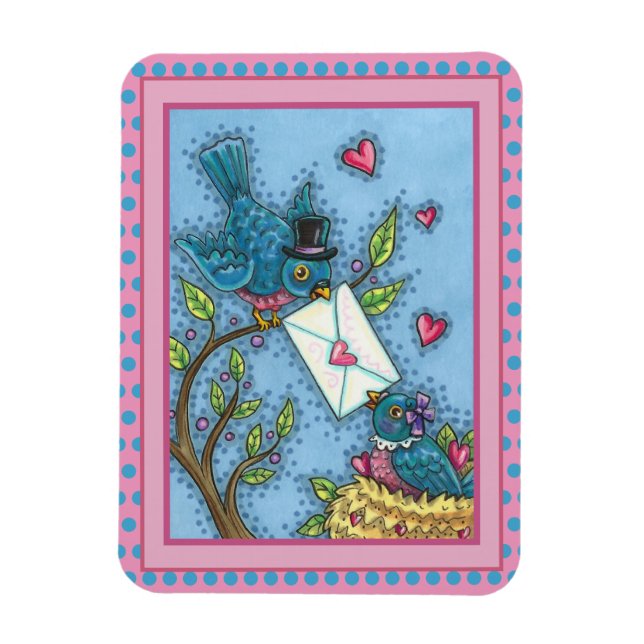 ÍMÃ BONITOS DE PÁSSAROS, NAMORADOS DE PÁSSARO AMOR (Vertical)