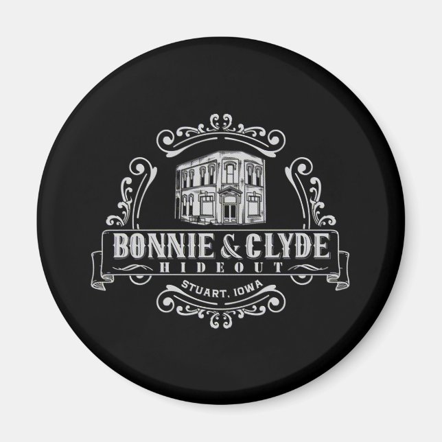 Imã Bonnie & Clyde Hideout: Magnet Círculo (Frente)