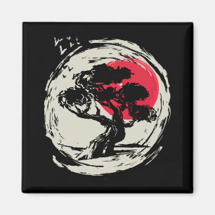 Imã Bonsai Art Japonês Sunset