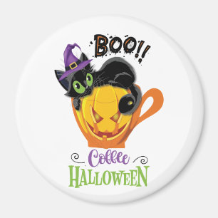 Imã Boo Black Cat, Assustador Pumpkin Café Halloween