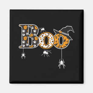 Imã Boo Com Aranhas E Halloween De Bruxas