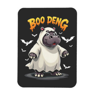 Ímã Boo Deng Ghost Baby Pygmy Hippo Moo Deng Halloween