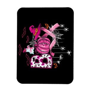 Ímã Boo Halloween Bompkin Pink Ribbon Witast Can