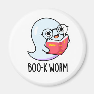 Imã Boo-k Worm Cute Halloween Bookworm Ghost Pun