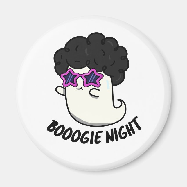 Imã Boogie Night Dia de as Bruxas engraçado Ghost Pun (Frente)