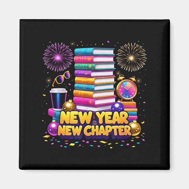 Imã Book Lovers Happy New Year Chapter 2026 Bookworm F (Frente)