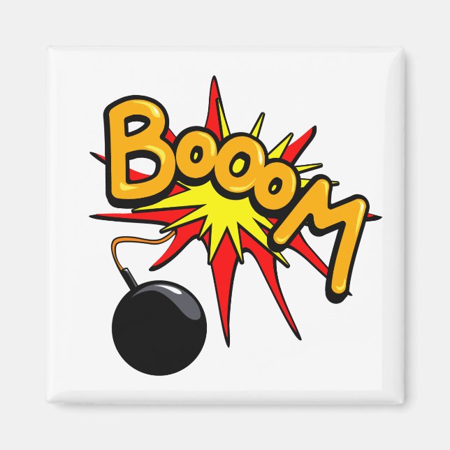 Imã Boom! Íman quadrado (Frente)