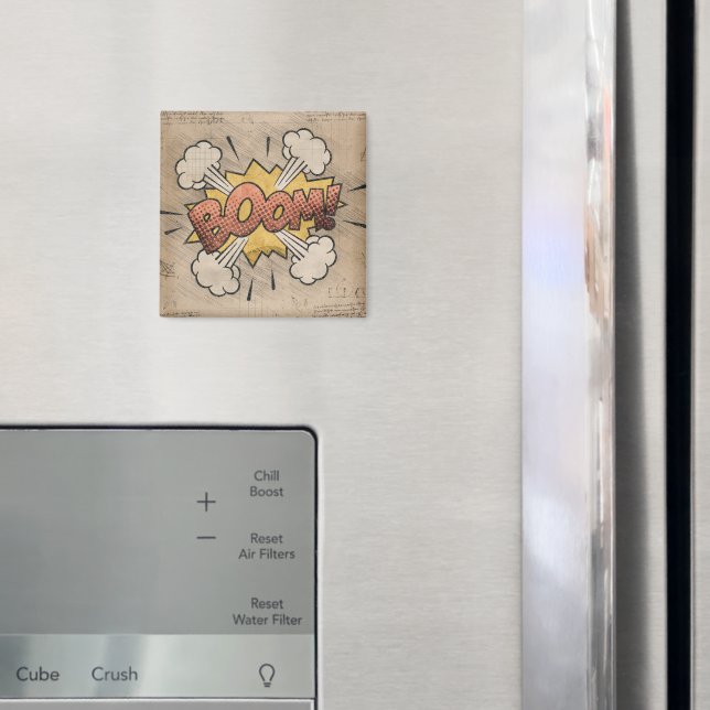 Imã BOOM! Vintage Comic Book Steampunk Pop Art (In Situ (Fridge))