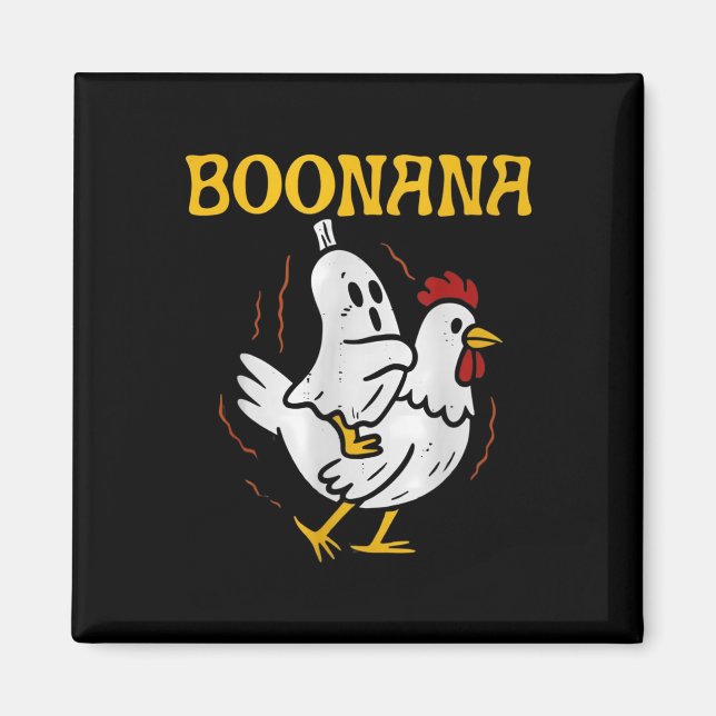 Imã Boonana Cavalgando Frango Halloween Fantasma Assus (Frente)