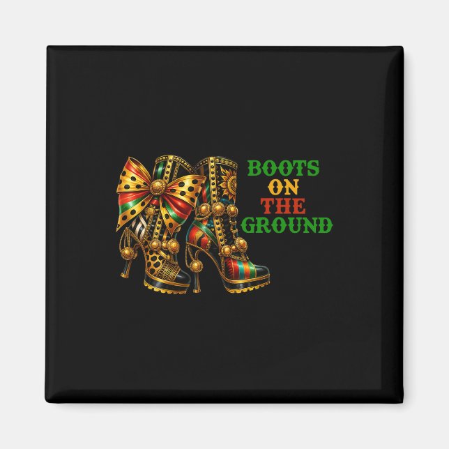 Imã Boot No Ground Western Cowboy Boots Juneteent (Frente)