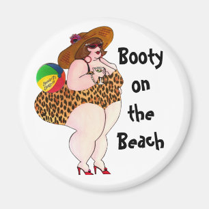 Imã Booty on Beach Magnet