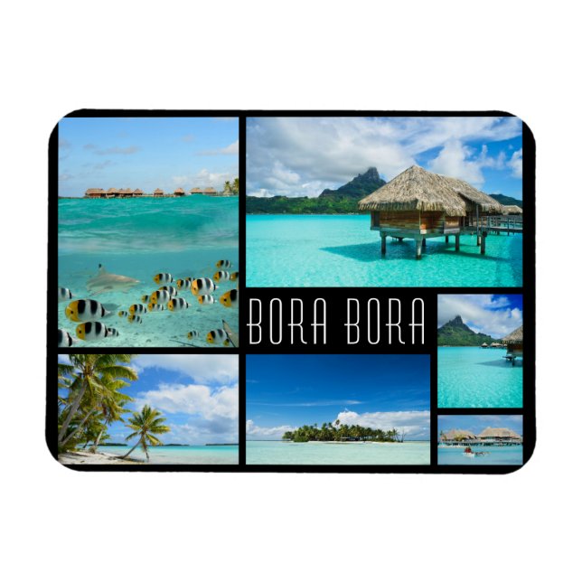 Ímã Bora Bora Landscapes Colage viagem (Horizontal)