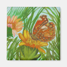 borboleta aquarela no jardim