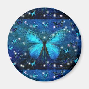 Imã Borboleta Azul Elegante