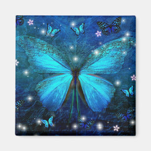 Imã Borboleta Azul Elegante