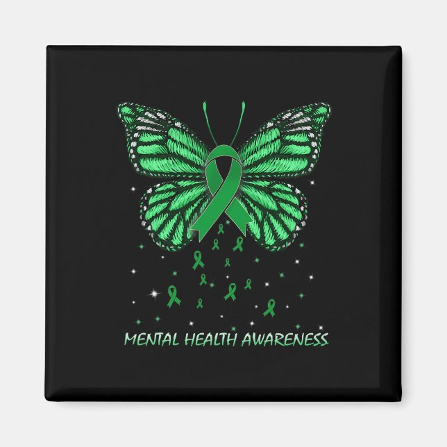 Imã Borboleta de Consciência da Saúde Mental (Frente)