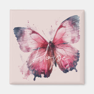 Imã Borboleta de esperança rosa inspiradora