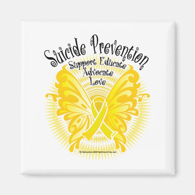 Imã Borboleta de Prevenção de Suicídio 3 (Frente)