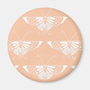 Imã Borboleta Deco estilizada - pêssego mole