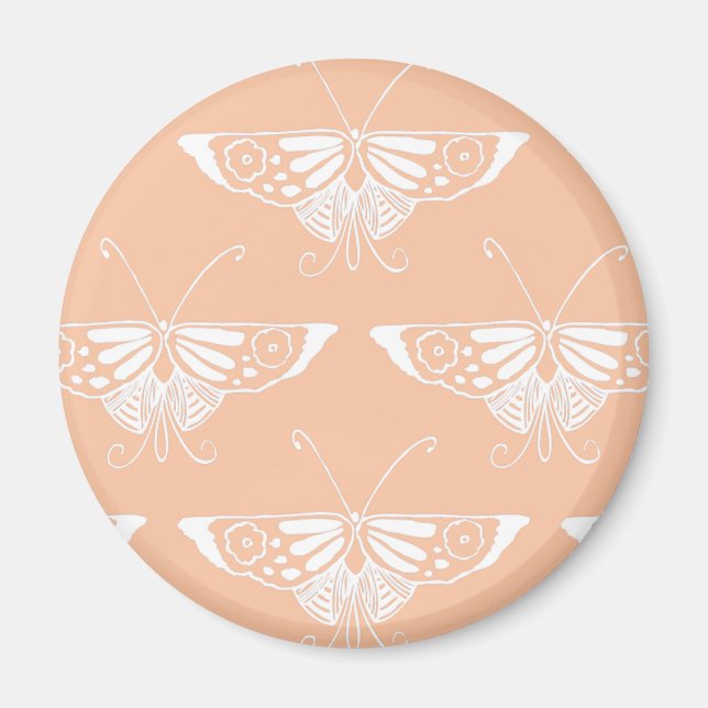 Imã Borboleta Deco estilizada - pêssego mole (Frente)