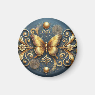 Imã ✨ Borboleta Dourada Acento Decorativo 🦋