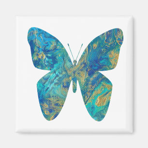 Imã Borboleta Dourada e azul