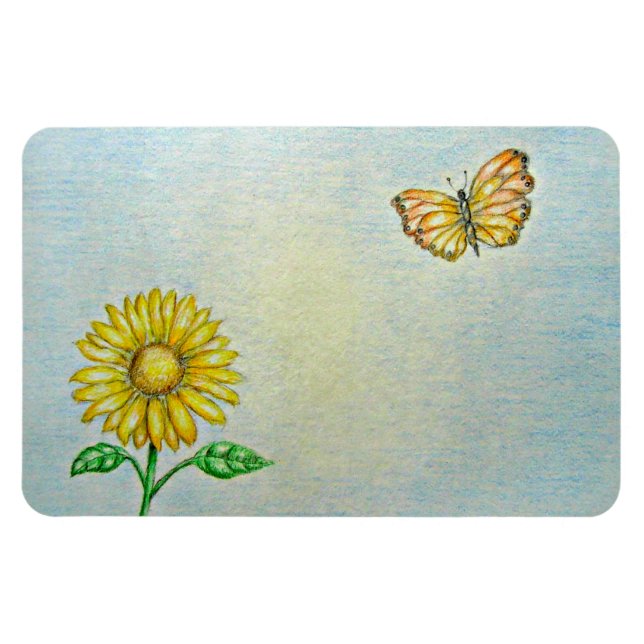 Ímã borboleta e margarida (Horizontal)