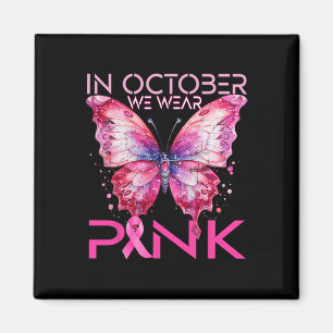 Imã Borboleta Em Outubro Vestimos Cancer Rosa