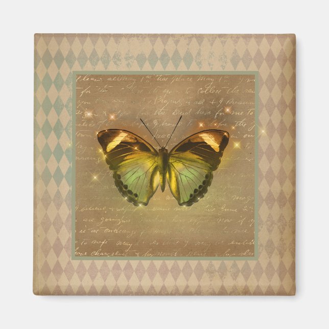 Imã Borboleta Encantada Vintage (Frente)