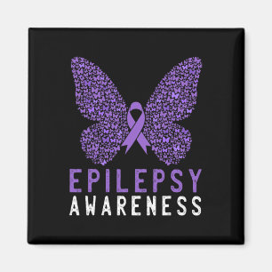 Imã Borboleta Epilepsia Mês Sensibilização Fita Roxa S