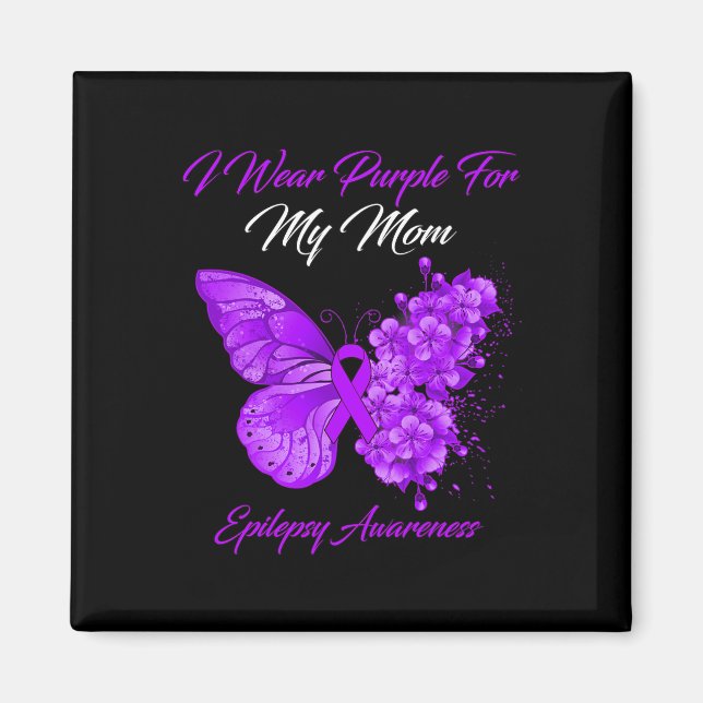 Imã Borboleta Eu Visto Roxo Para Minha Mãe Epilepsia A (Frente)