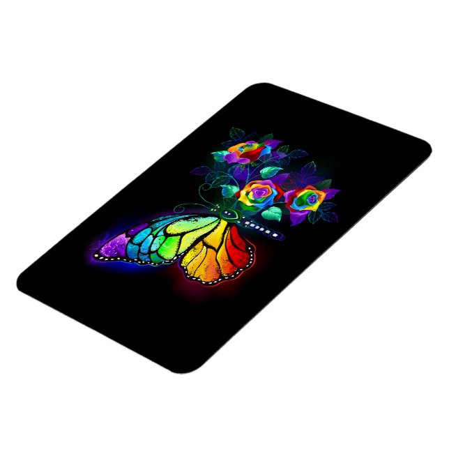 Ímã Borboleta-flor-arco-íris (Left Side)