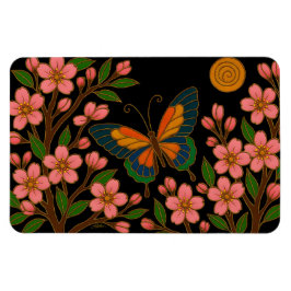 Ímã Borboleta Flor de Cerejeira Lua