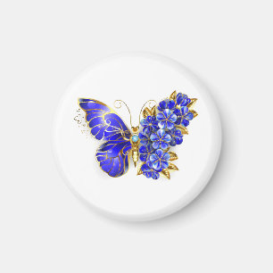 Imã Borboleta Flor Sapphire