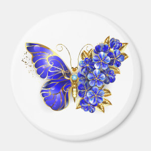 Imã Borboleta Flor Sapphire